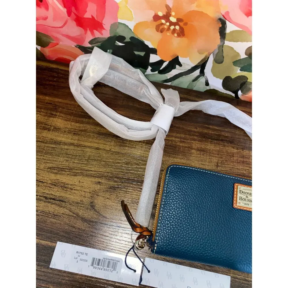 Dooney & Bourke Teal Pebble Leather Zip Around Crossbody Wallet NWT - Picture 12 of 12